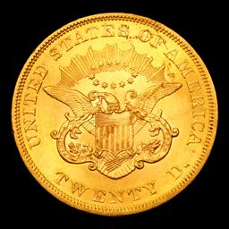 ***Auction Highlight*** 1861-p Gold Liberty Double Eagle $20 Graded Unc Details By USCG (fc)