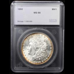 *HIGHLIGHT OF ENTIRE AUCTION* 1892-p TOP POP Morgan Dollar $1 Graded ms66 By SEGS (fc)