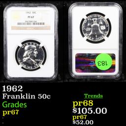 Proof NGC 1962 Franklin Half Dollar 50c Graded pr67 By NGC