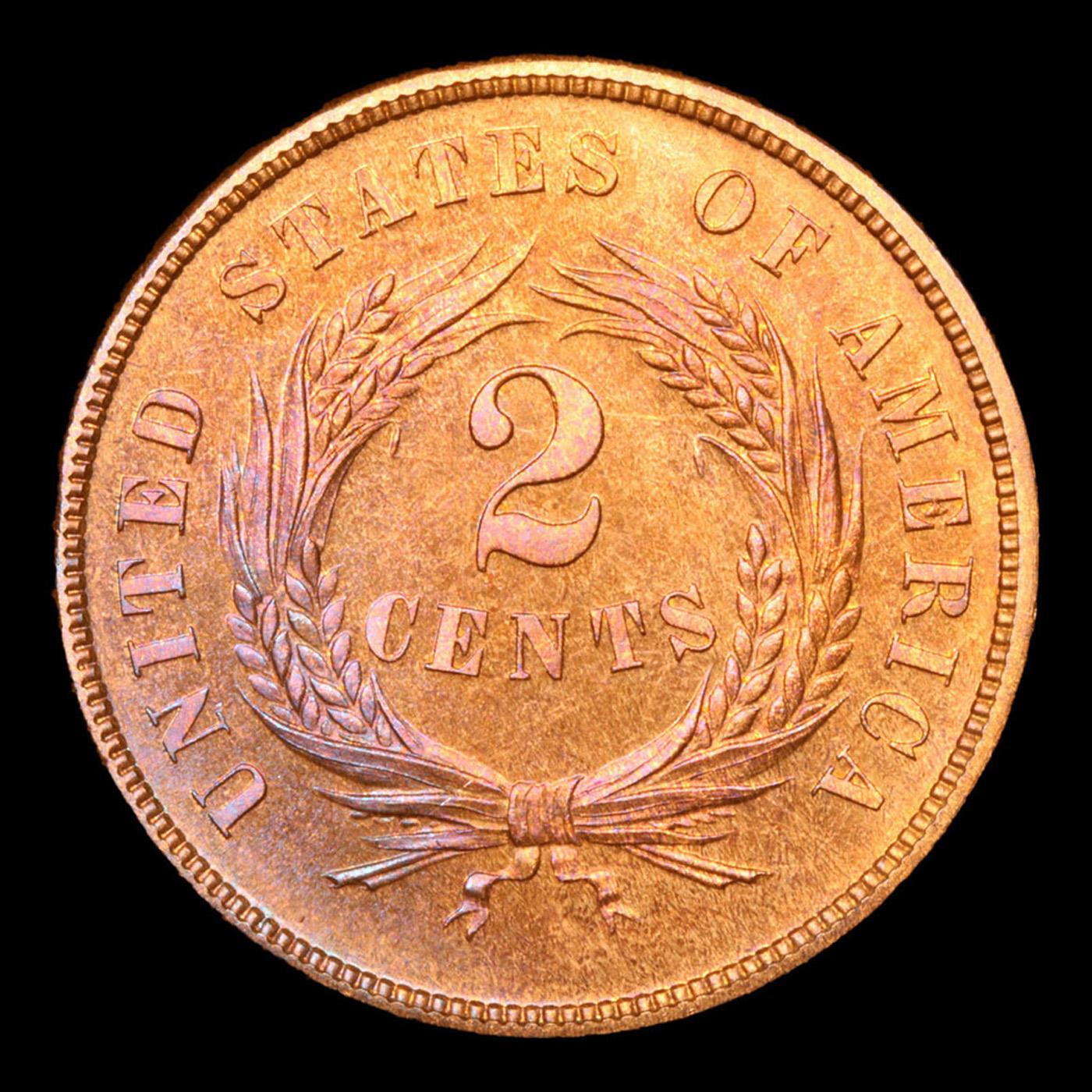 Proof ***Auction Highlight*** 1873 Closed 3 Two Cent Piece 2c Graded pr67 rb By SEGS (fc)