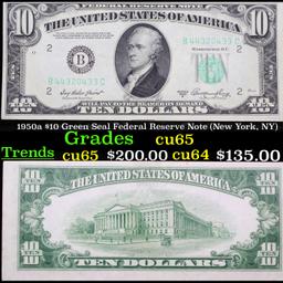 1950a $10 Green Seal Federal Reserve Note (New York, NY) Grades Gem CU