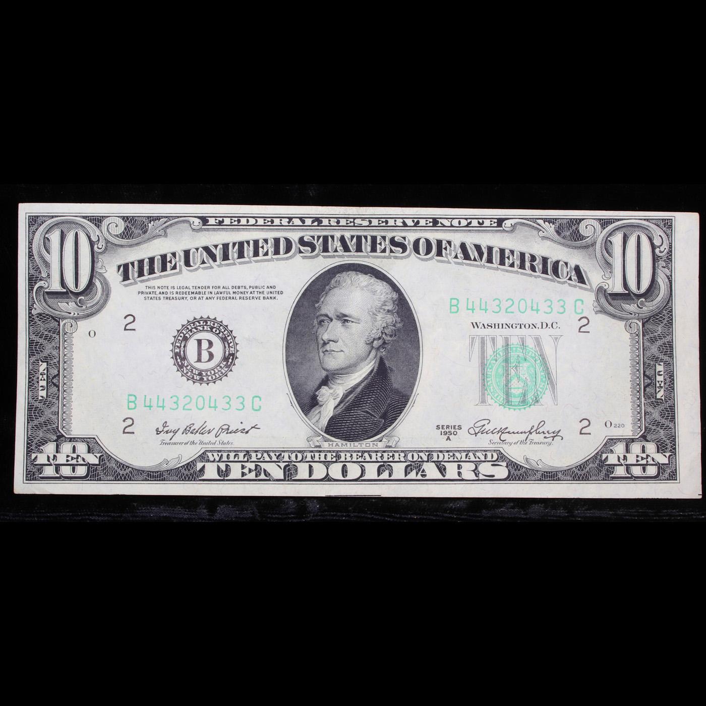 1950a $10 Green Seal Federal Reserve Note (New York, NY) Grades Gem CU