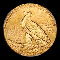 *HIGHLIGHT OF ENTIRE AUCTION* 1911-d Gold Indian Half Eagle $5 Graded ms63+ By SEGS (fc)