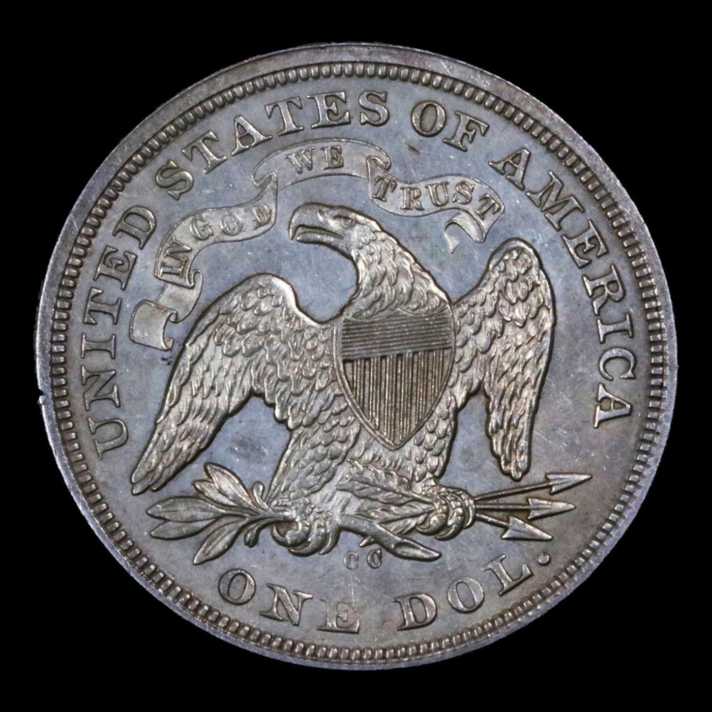 *HIGHLIGHT OF ENTIRE AUCTION* 1870-cc OC-9 Seated Liberty Dollar $1 Graded Select Unc PL By USCG (fc