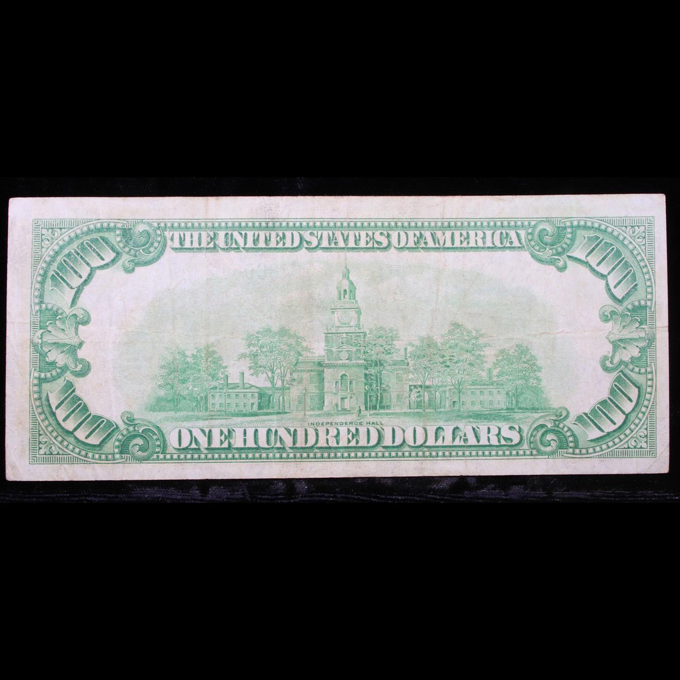 1928 $100 Green Seal Federal Reserve Note Reddemable In Gold Grades vf++