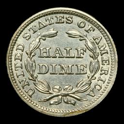 ***Auction Highlight*** 1853-p Seated Liberty Half Dime 1/2 10c Graded Choice+ Unc By USCG (fc)