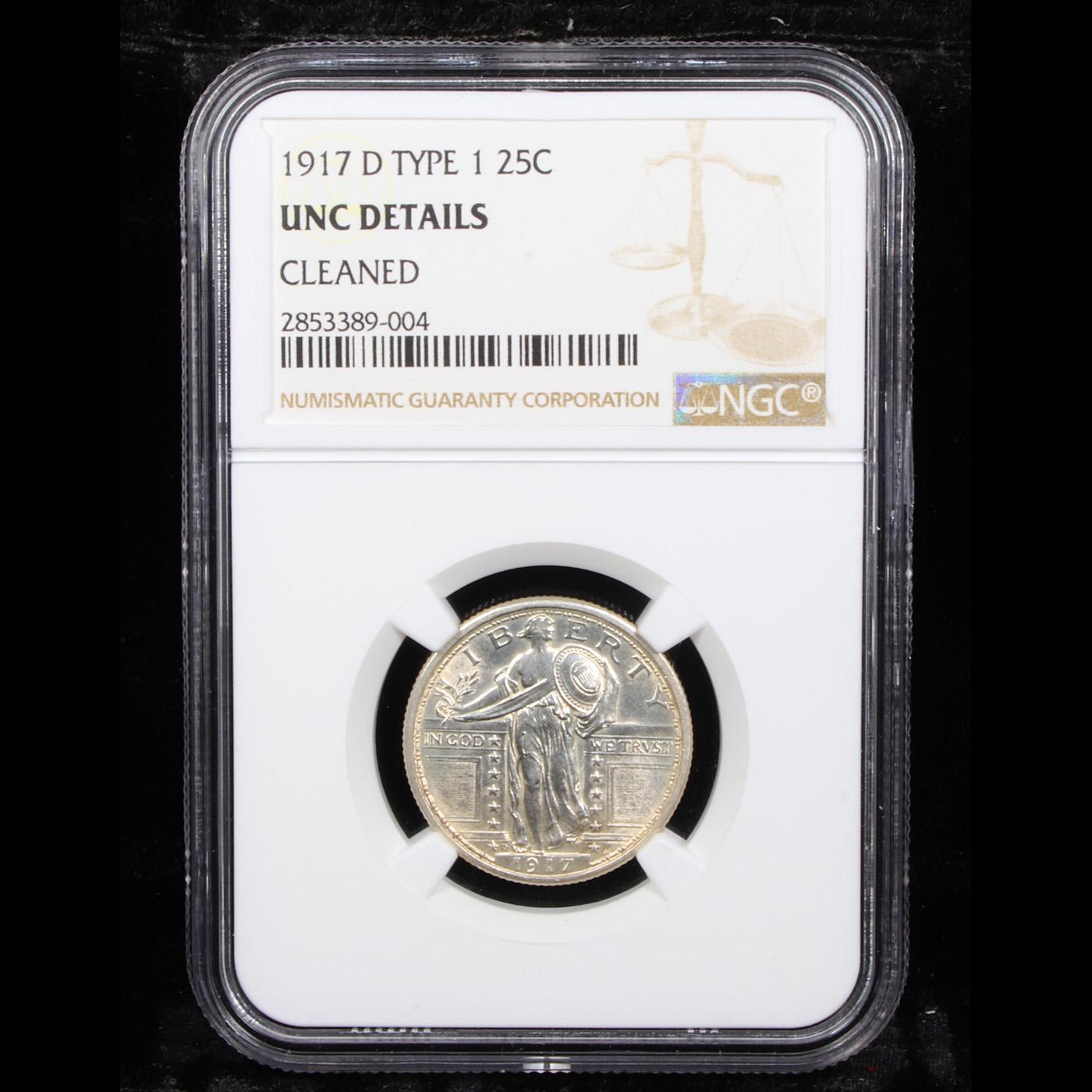 NGC 1917-d Ty I Standing Liberty Quarter 25c Graded unc details By NGC