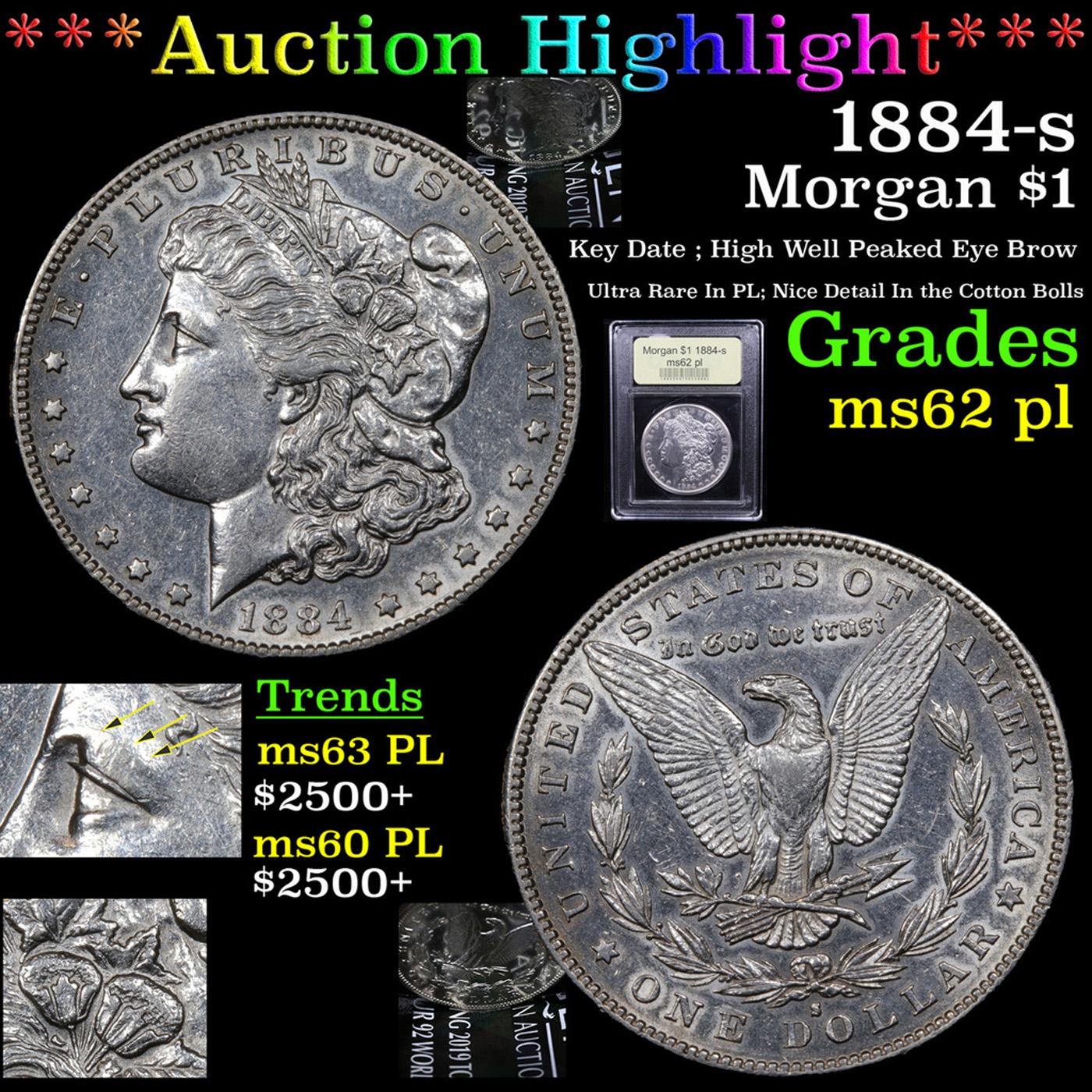 ***Auction Highlight*** 1884-s Morgan Dollar $1 Graded Select Unc PL By USCG (fc)