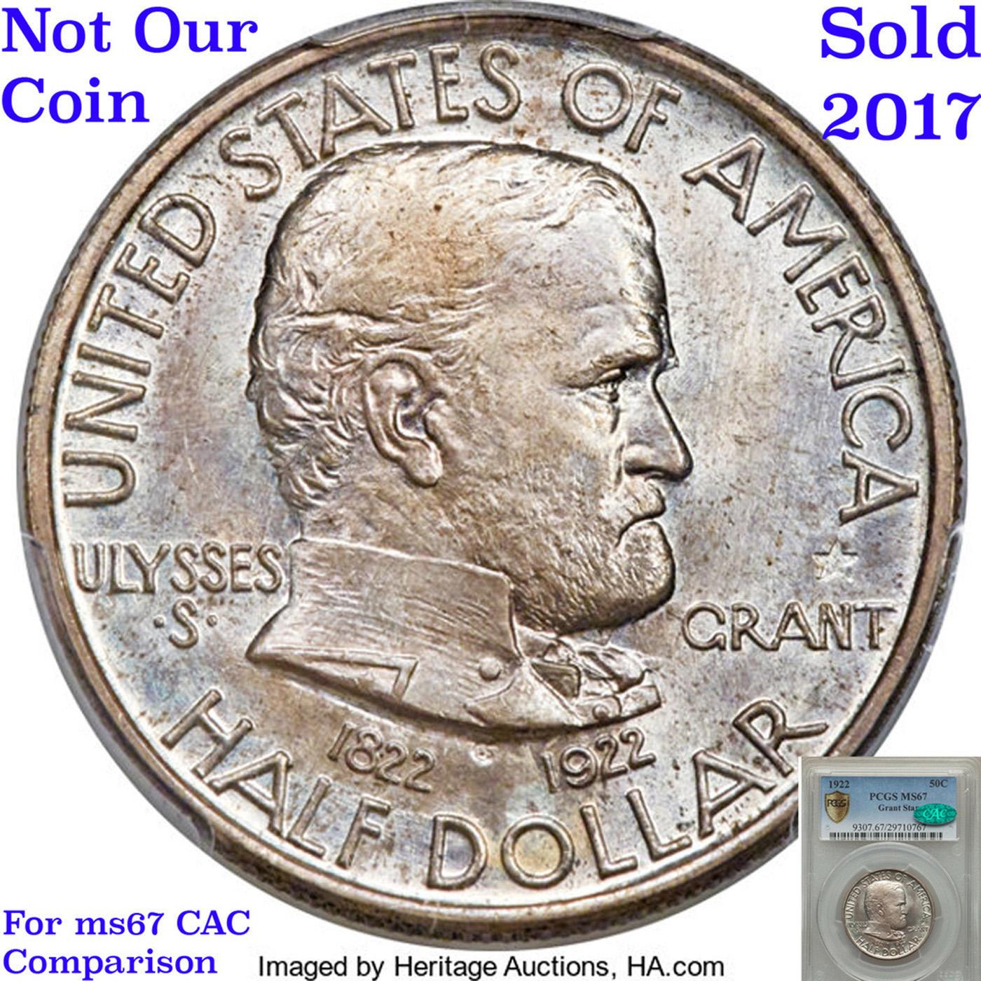 *HIGHLIGHT OF ENTIRE AUCTION* 1922 Grant w/Star Old Commem Half Dollar 50c Graded ms67 By SEGS (fc)