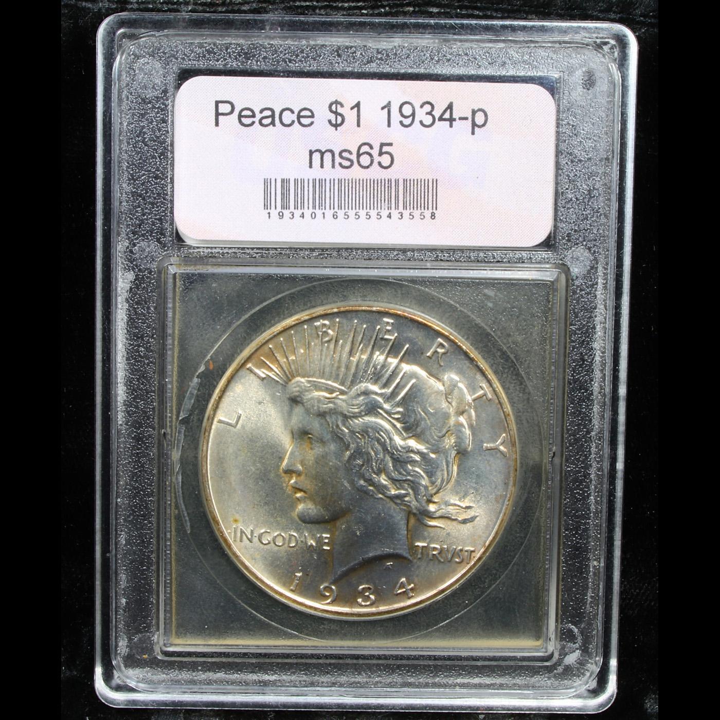 ***Auction Highlight*** 1934-p Peace Dollar $1 Graded GEM Unc By USCG (fc)