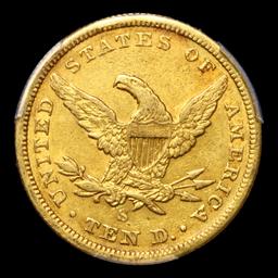 *HIGHLIGHT OF ENTIRE AUCTION* PCGS 1864-s Gold Liberty Eagle $10 Graded xf details By PCGS (fc)