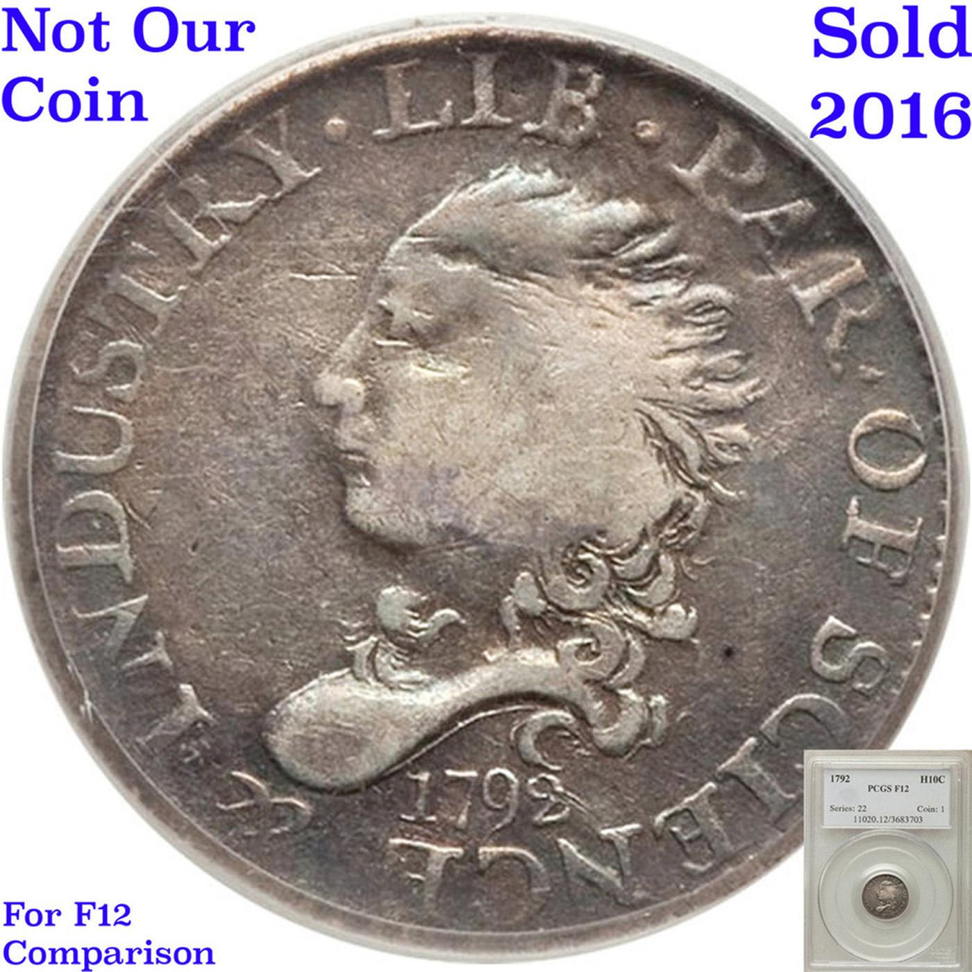 *HIGHLIGHT OF ENTIRE YEAR* 1792 Half Disme Bust Half Dime 1/2 10c Graded f12 By SEGS