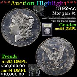 ***Auction Highlight*** 1892-cc Morgan Dollar $1 Graded GEM Unc DMPL By USCG (fc)