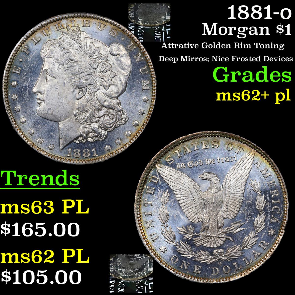 1881-o Morgan Dollar $1 Grades Select Unc+ PL