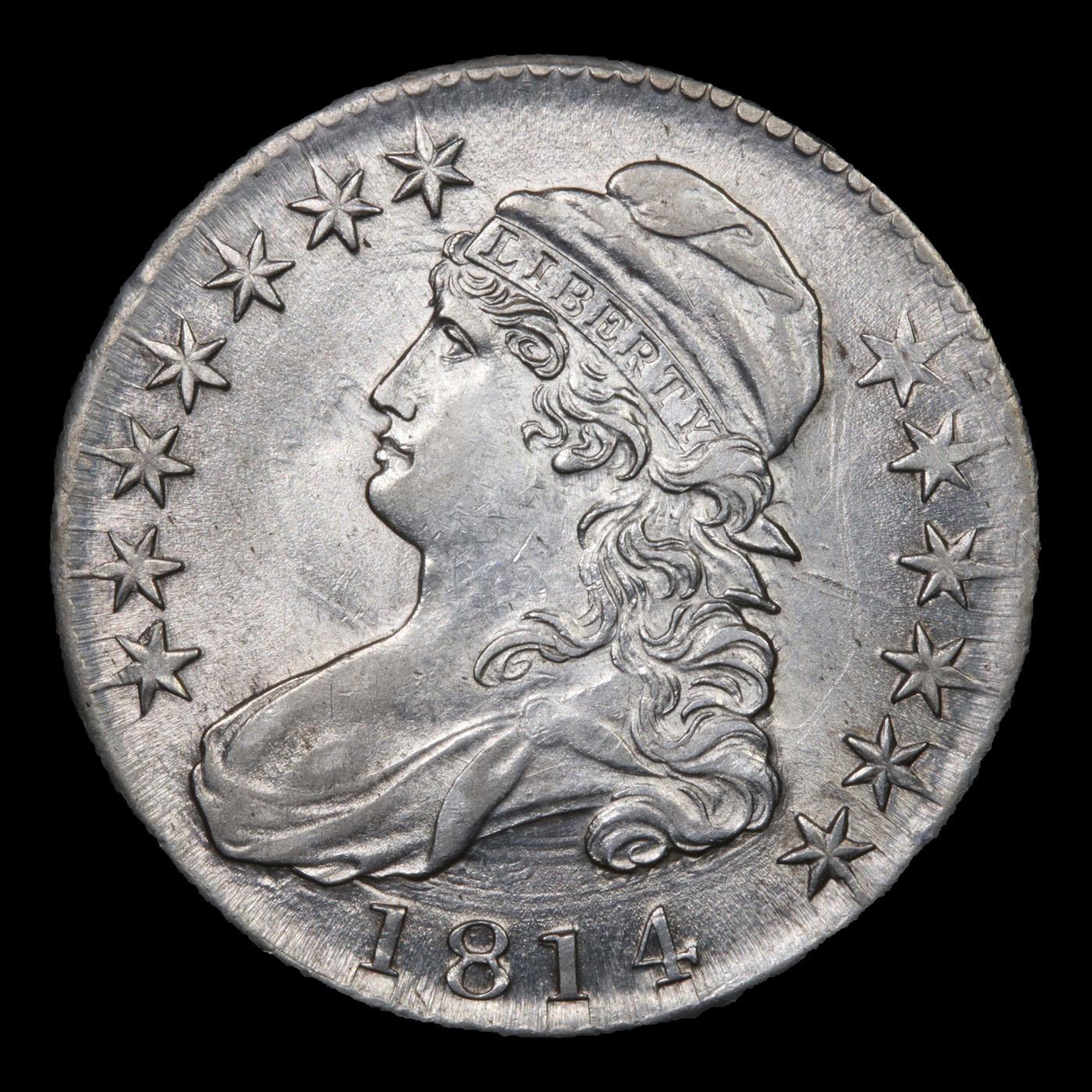 ***Auction Highlight*** 1814 O-107 Capped Bust Half Dollar 50c Graded Select Unc By USCG (fc)