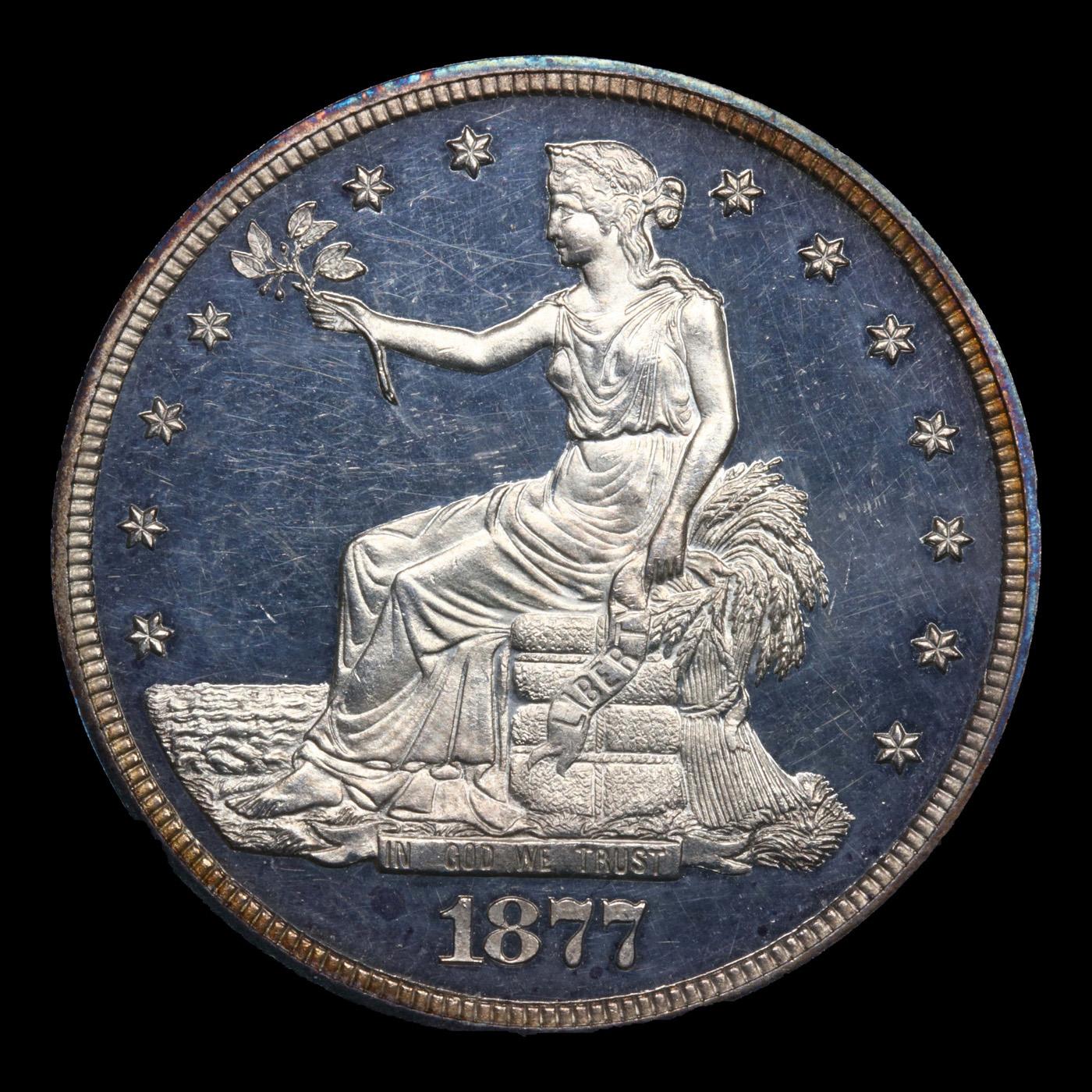 Proof *HIGHLIGHT OF ENTIRE AUCTION* 1877 Trade Dollar $1 Graded pr65+ dcam By SEGS (fc)