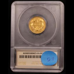 ***Auction Highlight*** 1873 Closed 3 Three Dollar Gold $3 Graded ms62 PL By SEGS (fc)