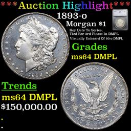 ***Auction Highlight*** 1893-o Morgan Dollar $1 Graded ms64 DMPL By SEGS (fc)