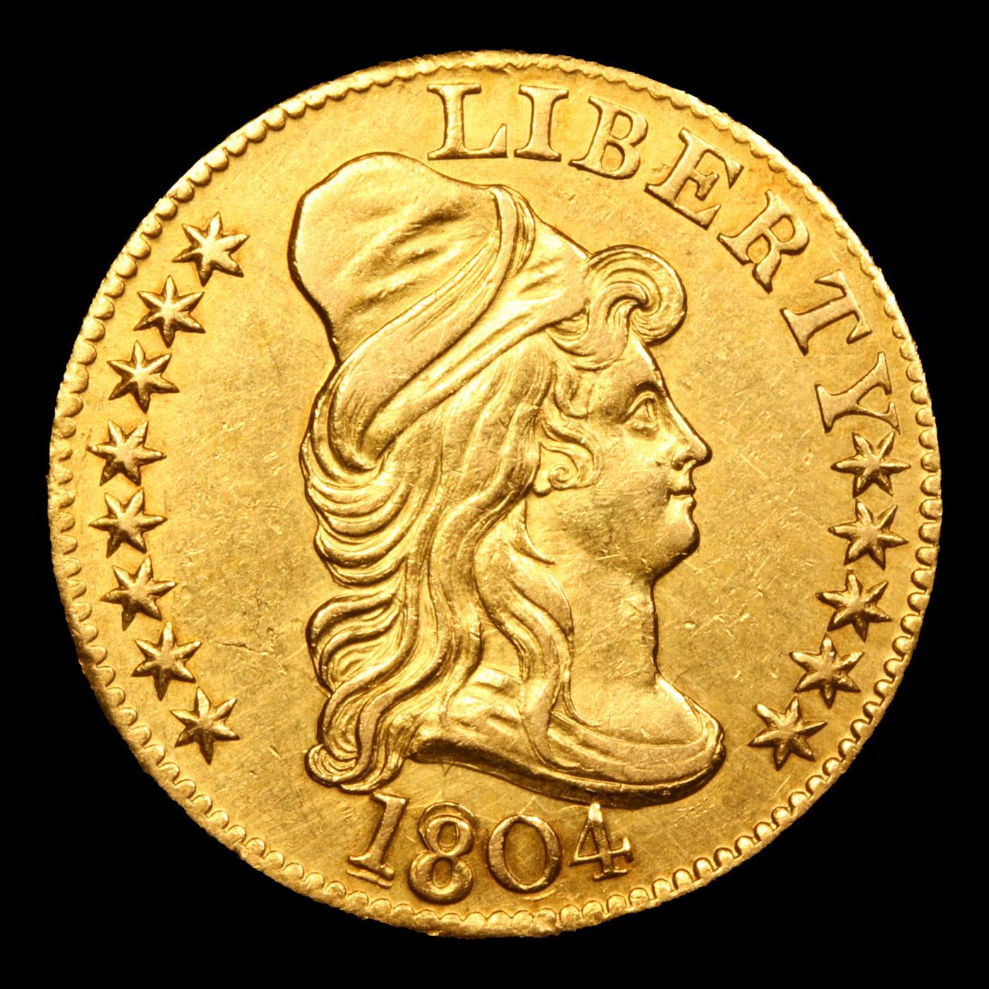 *HIGHLIGHT OF ENTIRE AUCTION* 1804 Small over Large 8 BD-7 R4 Gold Draped Bust $5 ms62 By SEGS (fc)