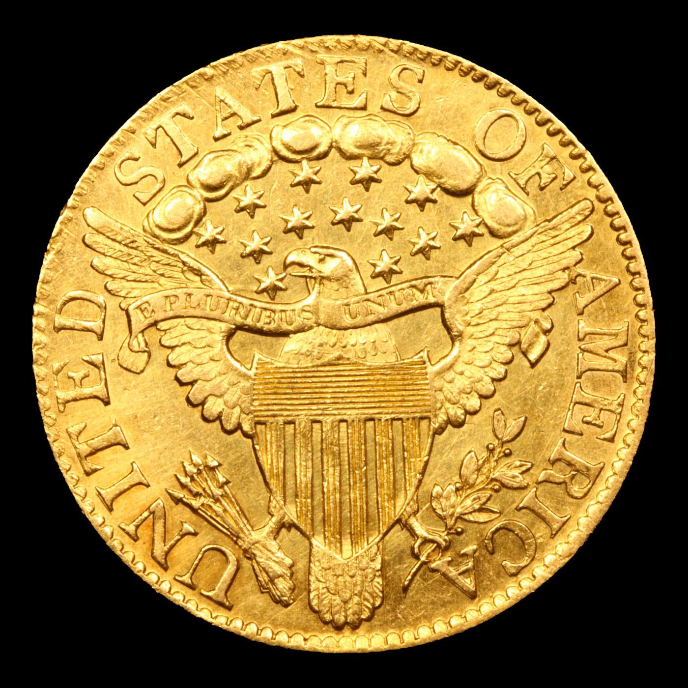 *HIGHLIGHT OF ENTIRE AUCTION* 1804 Small over Large 8 BD-7 R4 Gold Draped Bust $5 ms62 By SEGS (fc)