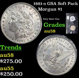 1881-o GSA Soft Pack Morgan Dollar $1 Grades Choice AU/BU Slider