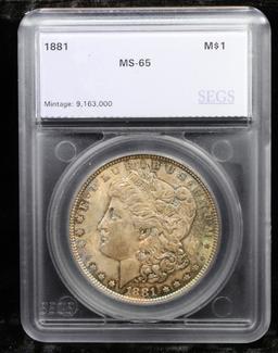 ***Auction Highlight*** 1881-p Morgan Dollar $1 Graded ms65 By SEGS (fc)