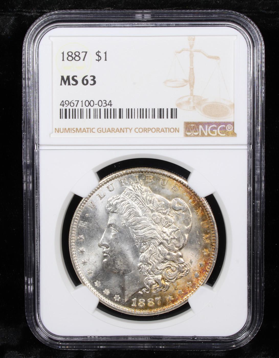 NGC 1887-p Morgan Dollar $1 Graded ms63 By NGC