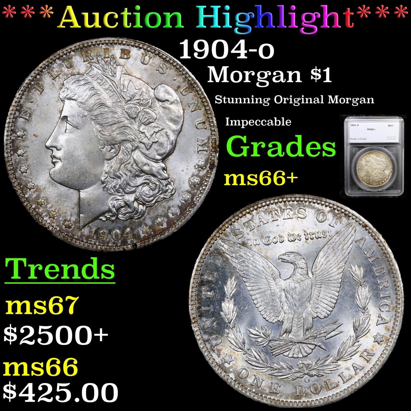 ***Auction Highlight*** 1904-o Morgan Dollar $1 Graded ms66+ By SEGS (fc)