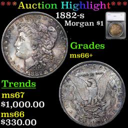 ***Auction Highlight*** 1882-s Morgan Dollar $1 Graded ms66+ By SEGS (fc)