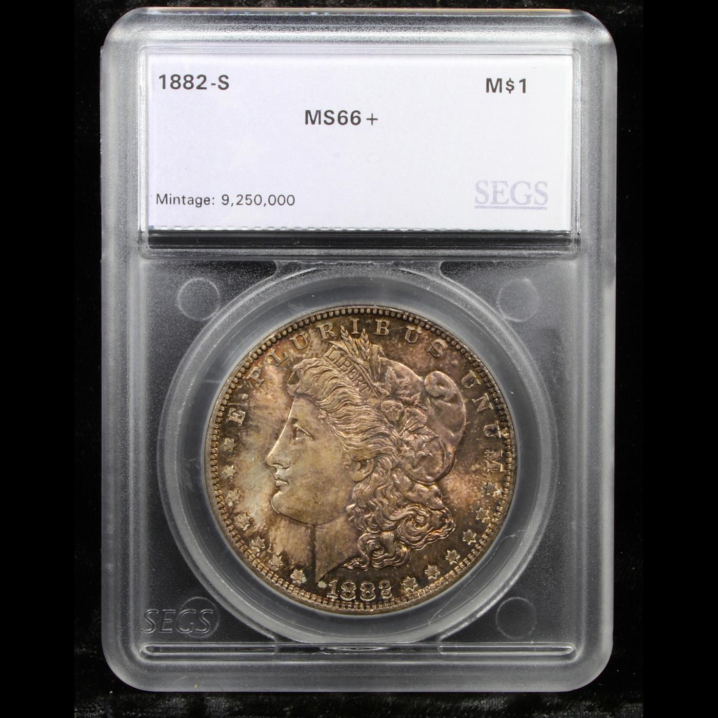 ***Auction Highlight*** 1882-s Morgan Dollar $1 Graded ms66+ By SEGS (fc)