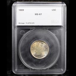 ***Auction Highlight*** 1889 Near TOP POP! Liberty Nickel 5c Graded ms67 By SEGS (fc)