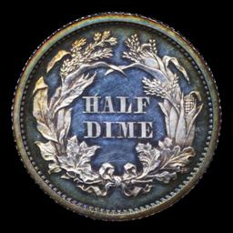 Proof ***Auction Highlight*** 1866 Seated Liberty Half Dime 1/2 10c Graded Select Proof Deep Cameo B