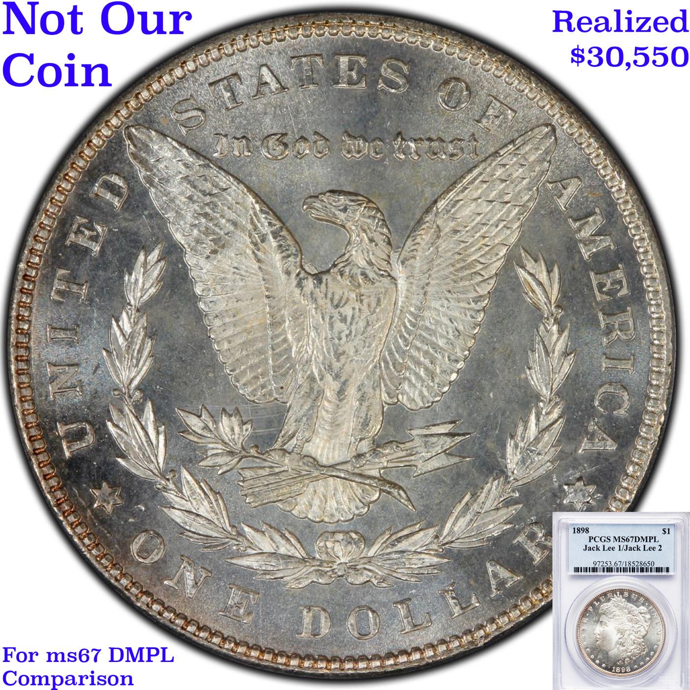 *HIGHLIGHT OF ENTIIRE AUCTION* 1898-p TOP POP! Morgan Dollar $1 Graded ms67 DMPL By SEGS (fc)