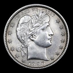 ***Auction Highlight*** 1896-s Barber Quarter 25c Graded ms63 details By SEGS (fc)