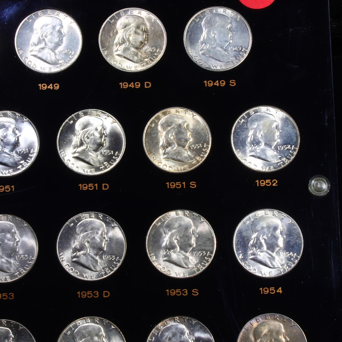 ***Auction Highlight*** Complete Franklin Half Dollar Set 1946-1963 35 coins Stunning All Gem or Nea