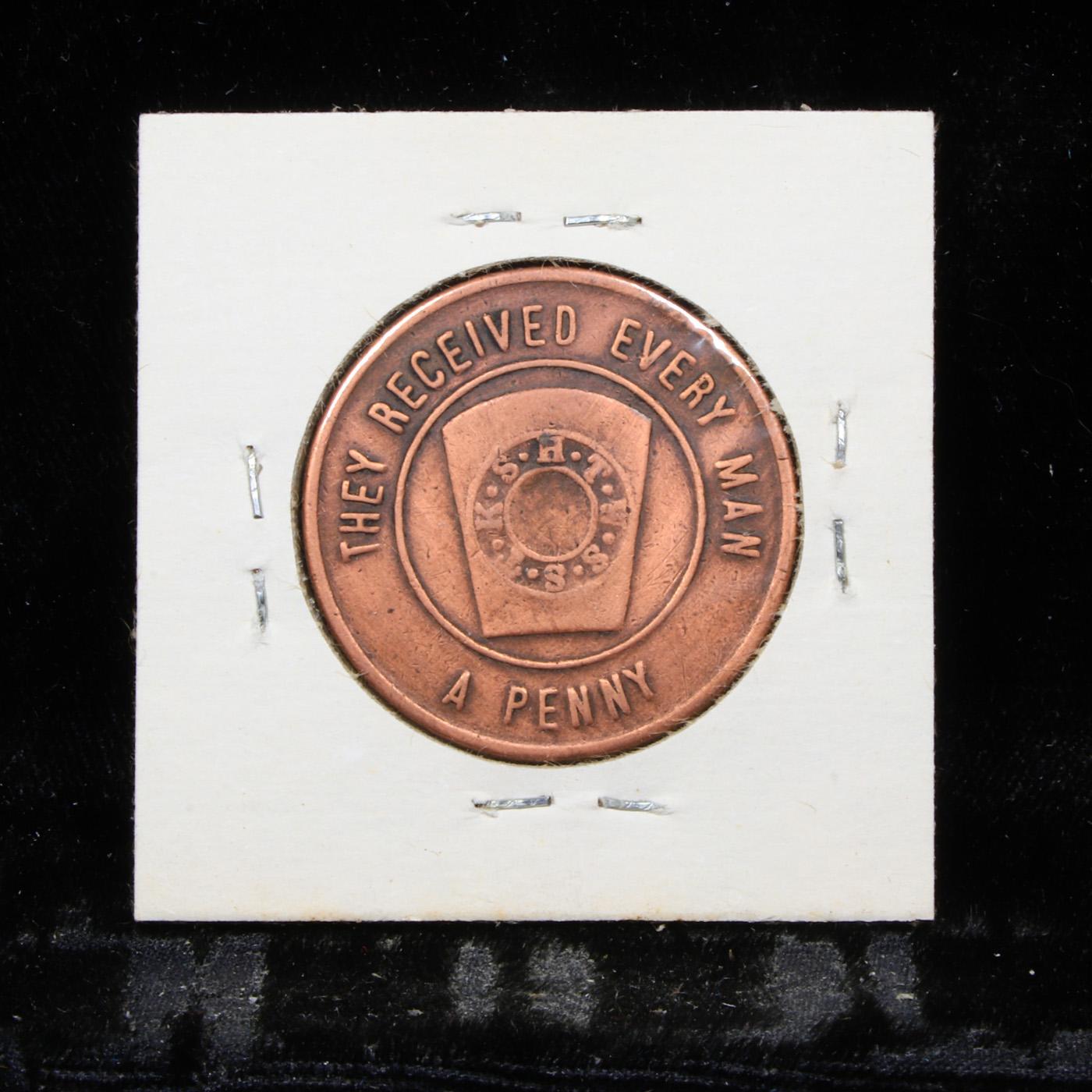 Lot #46 of the 450 Masonic Tokens from The Walter O. Collection