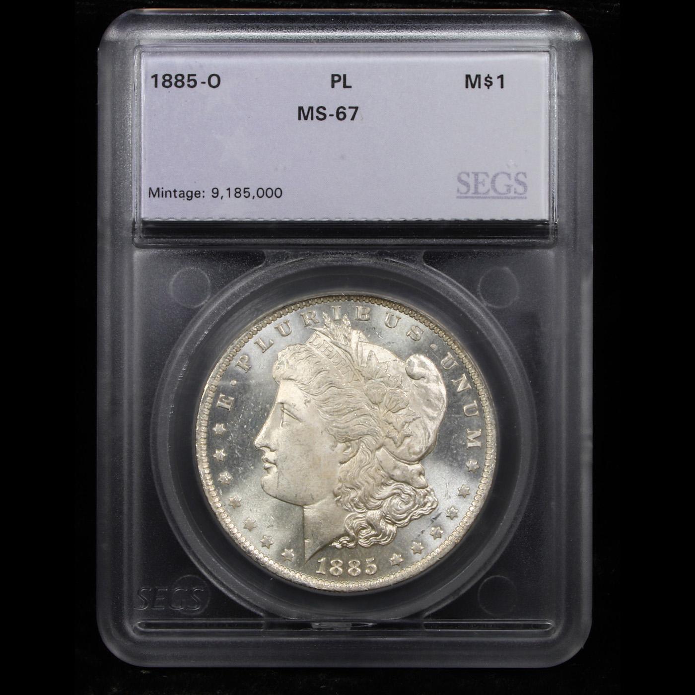 *HIGHLIGHT OF THE NIGHT* 1885-o TOP POP! Morgan Dollar $1 Graded ms67 PL By SEGS (fc)