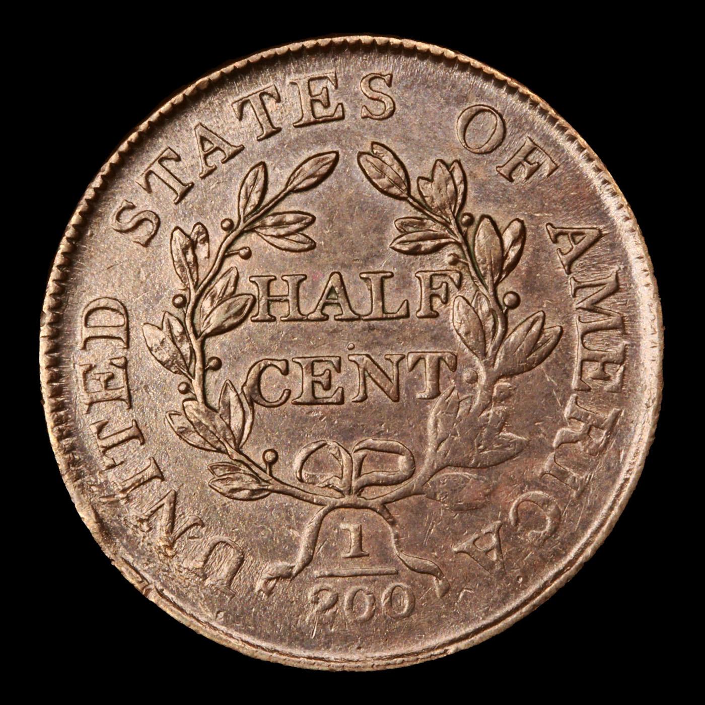 ***Auction Highlight*** 1806 C-1 Draped Bust Half Cent 1/2c Graded Choice AU By USCG (fc)