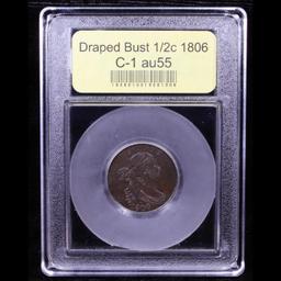 ***Auction Highlight*** 1806 C-1 Draped Bust Half Cent 1/2c Graded Choice AU By USCG (fc)