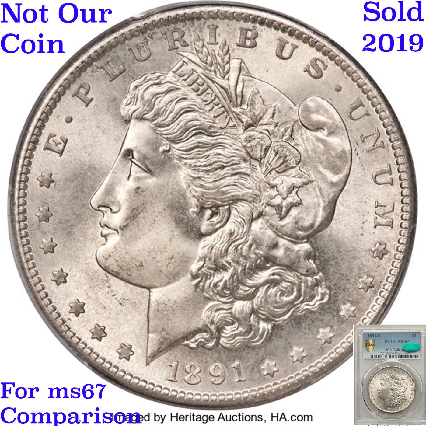 ***Auction Highlight*** 1891-s vam 5B I2 R5 Morgan Dollar $1 Graded ms66+ By SEGS (fc)