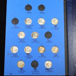 Partial Roosevelt Dime Book 1946-1950  12 coins