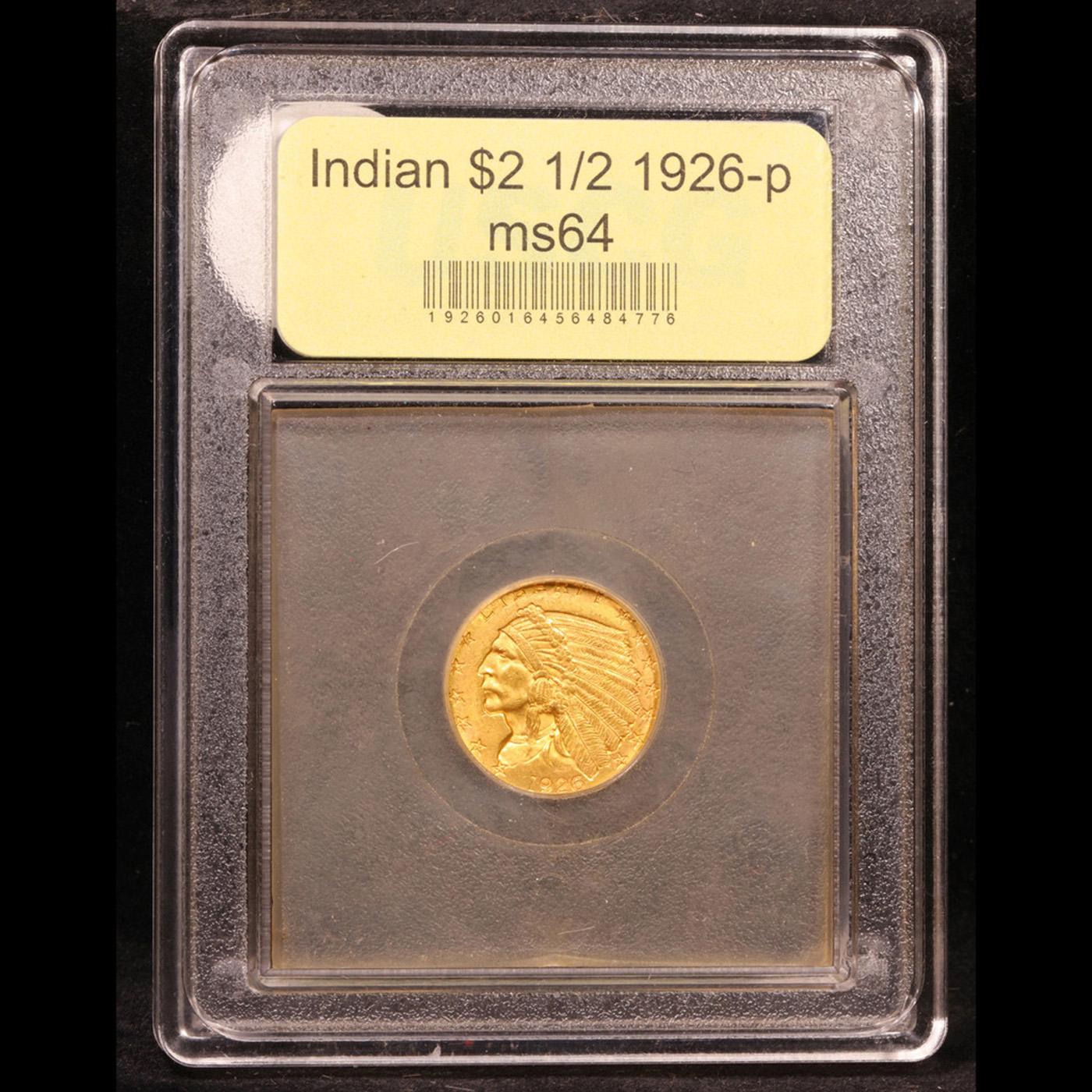 ***Auction Highlight*** 1926-p Gold Indian Quarter Eagle $2 1/2 Graded Choice Unc By USCG (fc)