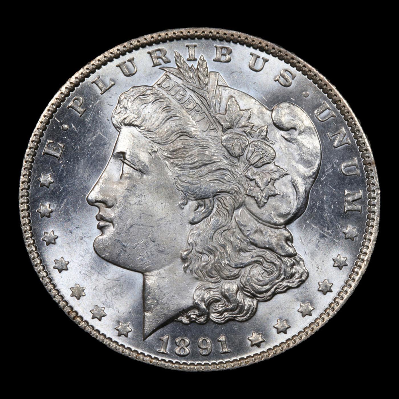 ***Auction Highlight*** 1891-p Morgan Dollar $1 Graded ms64+ By SEGS (fc)