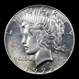 ***Auction Highlight*** 1928-p Peace Dollar $1 Graded ms63+ By SEGS (fc)
