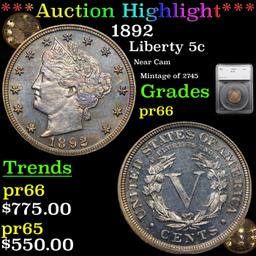 Proof ***Auction Highlight*** 1892 Liberty Nickel 5c Graded pr66 By SEGS (fc)