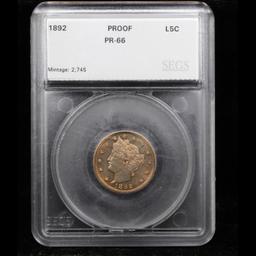 Proof ***Auction Highlight*** 1892 Liberty Nickel 5c Graded pr66 By SEGS (fc)