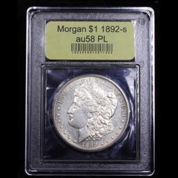 ***Auction Highlight*** 1892-s Morgan Dollar $1 Graded Choice AU/BU Slider PL By USCG (fc)