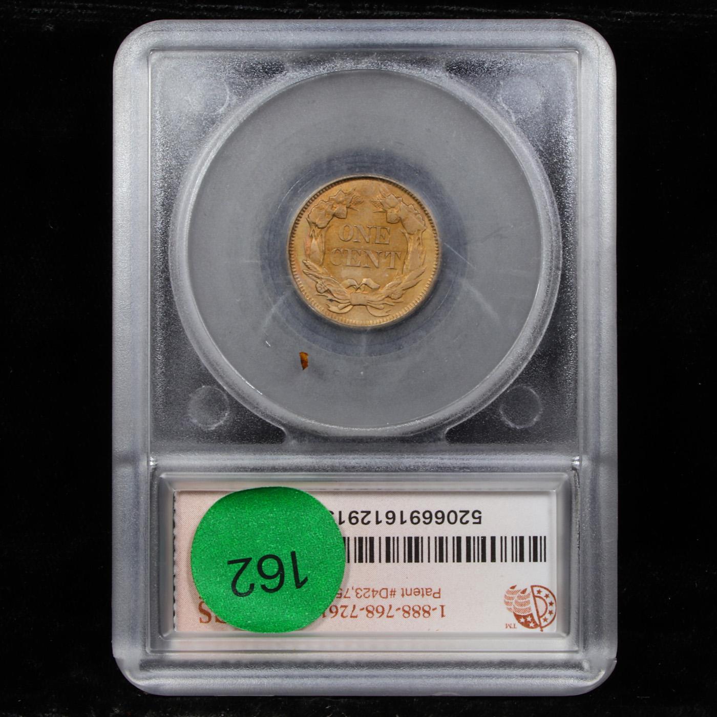 ***Auction Highlight*** 1858/7 LDS S-1 Flying Eagle Cent 1c Graded ms62 details By SEGS (fc)