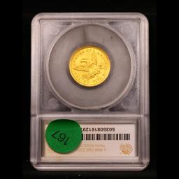 *HIGHLIGHT OF NIGHT* 1840-o Gold Liberty Half Eagle $5 Graded ms63 details By SEGS (fc)