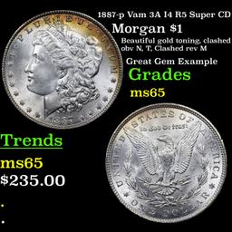 1887-p Vam 3A I4 R5 Super CD Morgan Dollar $1 Grades GEM Unc